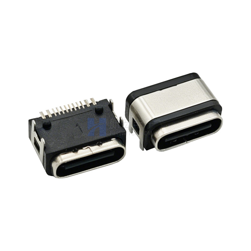 防水TYPE-C母座 16针 贴片式 IPX7连接器