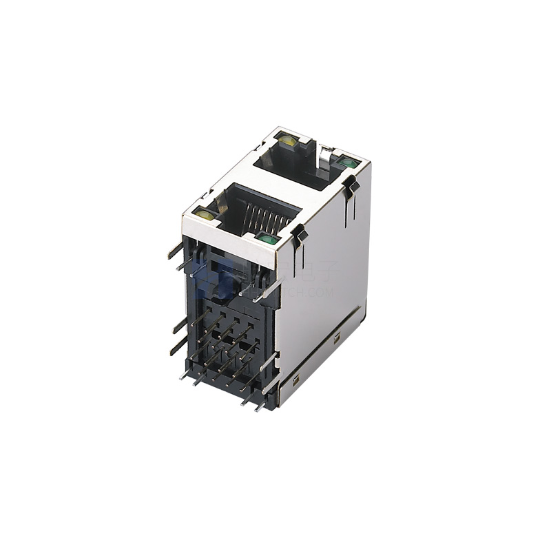 卧式网口连接器RJ45-1*2-8