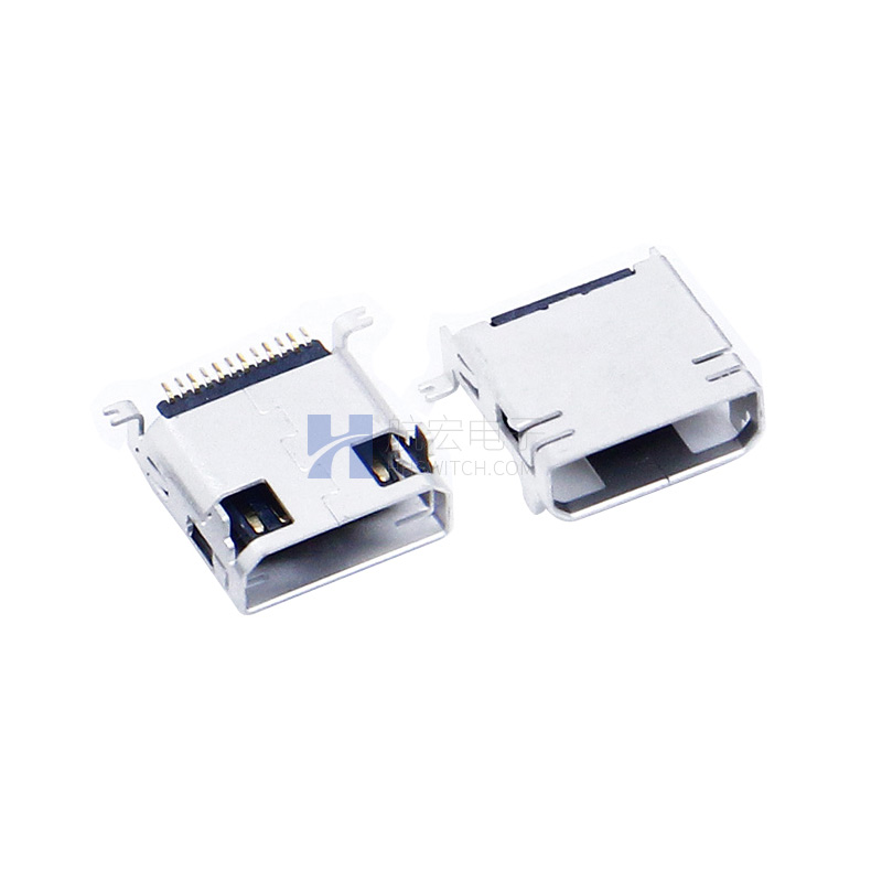 MINI USB连接器 12P 前插后贴 手机快速充电接口 快充连接器母座