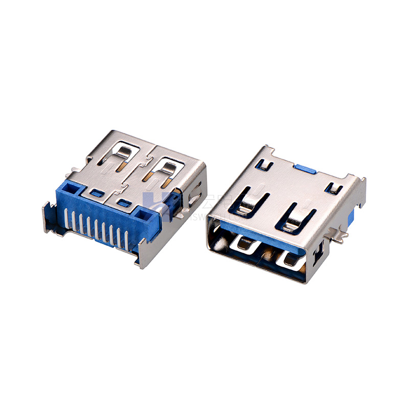 USB3.0沉板点焊脚公母头 贴片USB插座 USB充电接口母座连接器