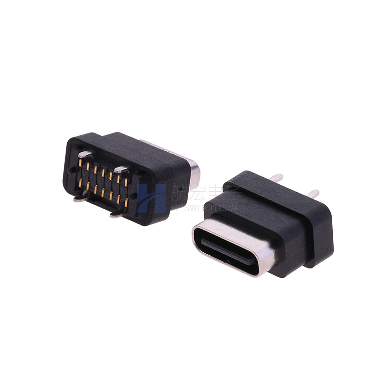 TYPE-C 14P立贴防水母座H=9.3mm