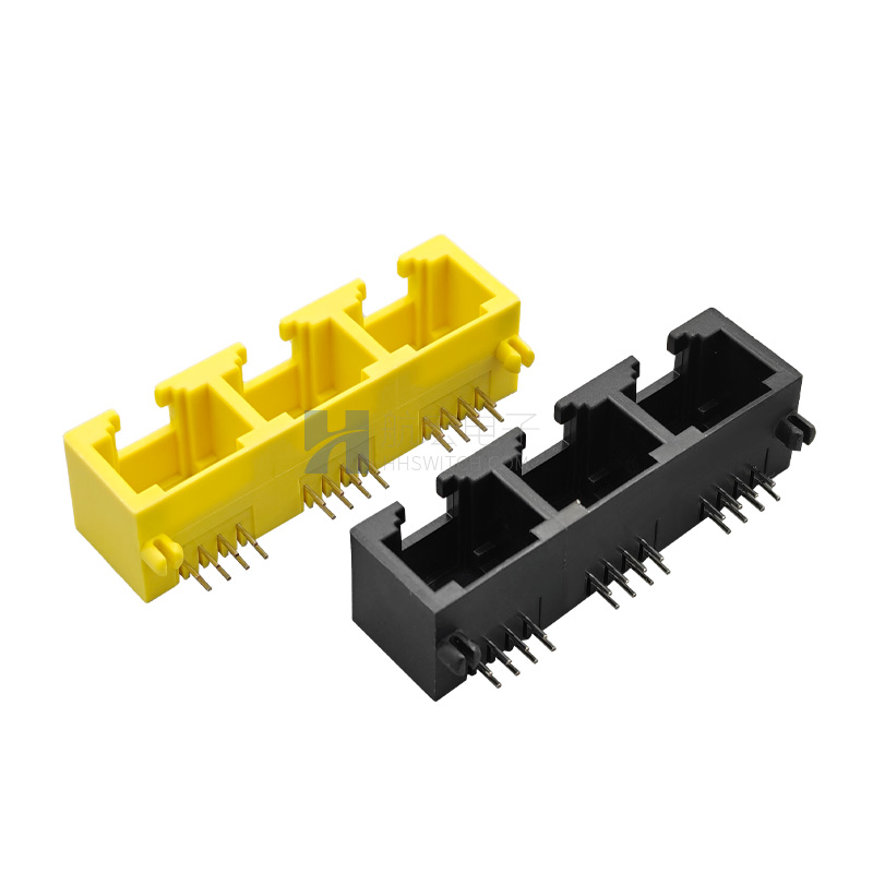 RJ45母座8P8C 1X3全塑无灯 网络接口 光猫路由器交换机母座
