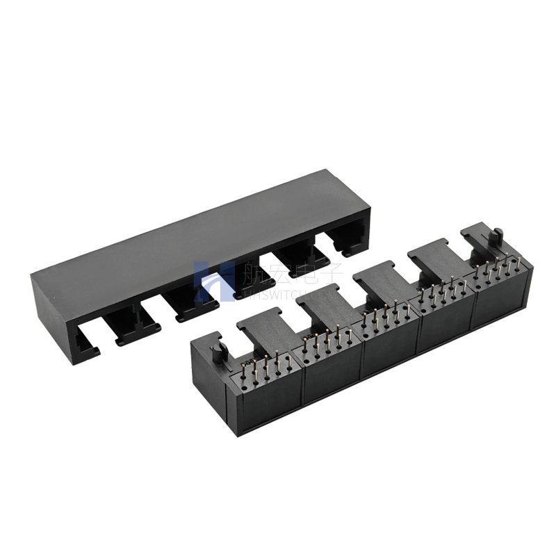 RJ45网口连接器1X5 10P8C黄色全塑无灯 网络接口 光猫路由器交换机母座