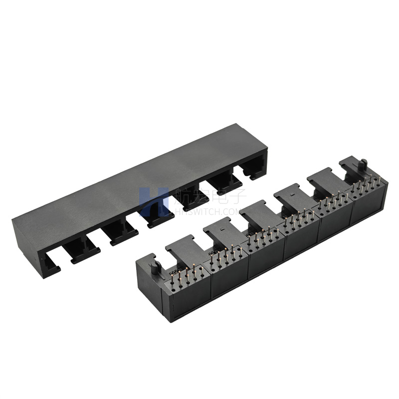 RJ45网口连接器1X6 10P8C全塑无灯 网络接口 光猫路由器交换机母座