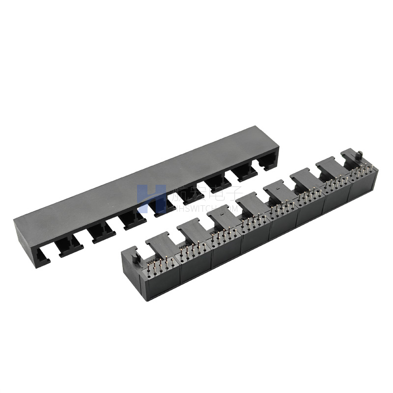 RJ45网口连接器1X8 10P8C全塑无灯 网络接口 光猫路由器交换机母座