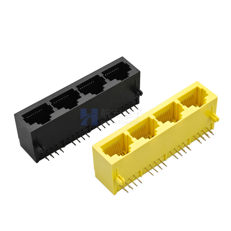 RJ45网口连接器 1X4 10P8C全塑无灯 网络接口 光猫路由器交换机母座