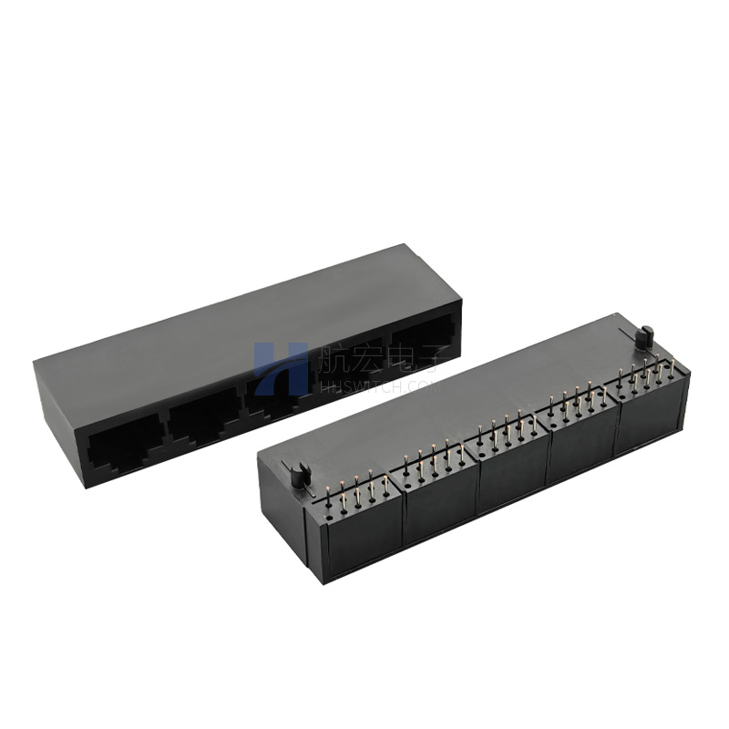 RJ45网口连接器 1X5 8P8C全塑无灯 光猫路由器交换机母座